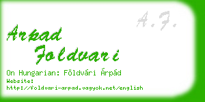 arpad foldvari business card